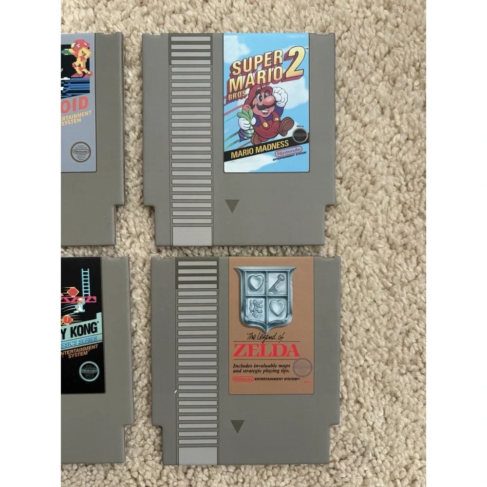 Nintendo NES Classic‎ (8) Game Cartridge Coasters Super Mario Donkey Kong Zelda